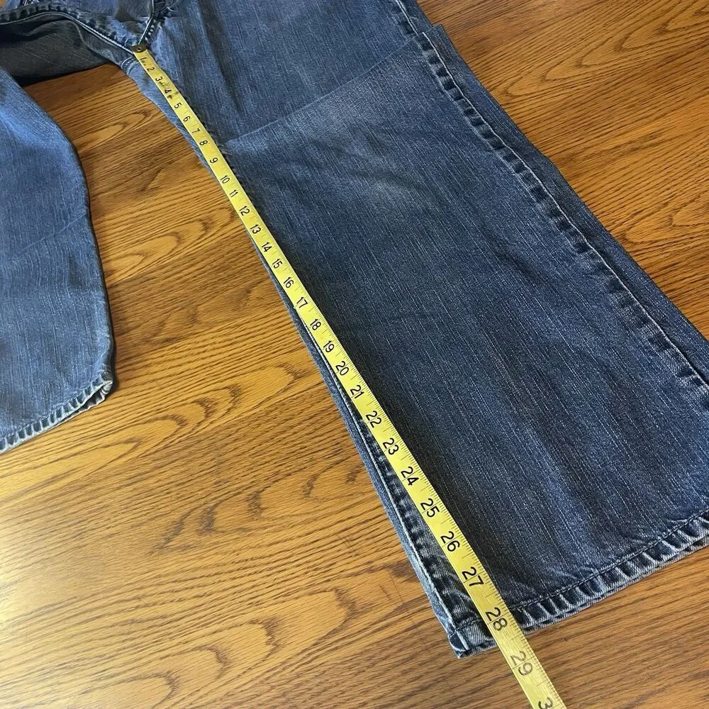 Levi's 569 Loose Straight Jeans Blue 32x32 Black Waist Patch Patch